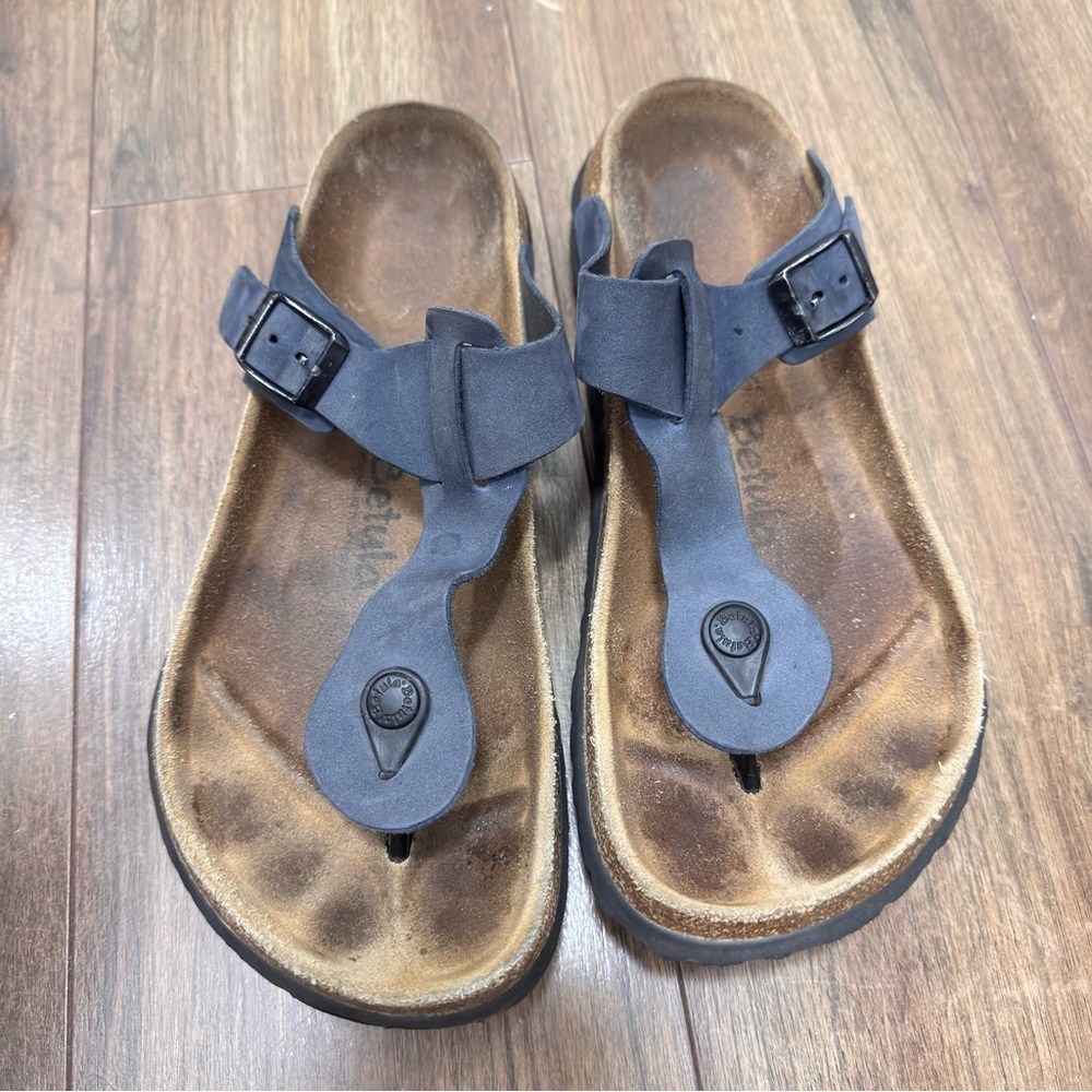 Birkenstock Betula women’s Casual Black Toe-Post Cork Footbed Sandals US10